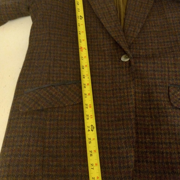 Wool Blazer Sports Jacket Coat Casual Corner Blue Checkered w/Blue Trim Sz 10 - Picture 9 of 11